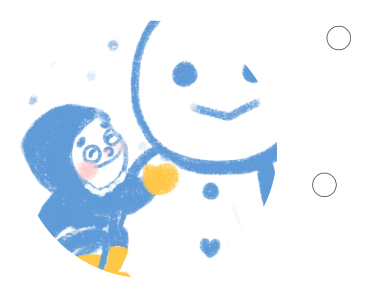 雪だるまを作る男の子